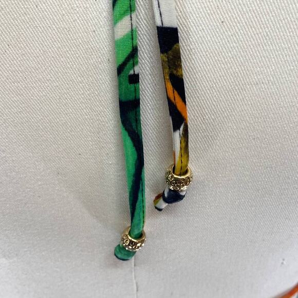 MILLY CABANA Tropical Triangle Bikini Top Size XS Leaf Print - Picture 5 of 6